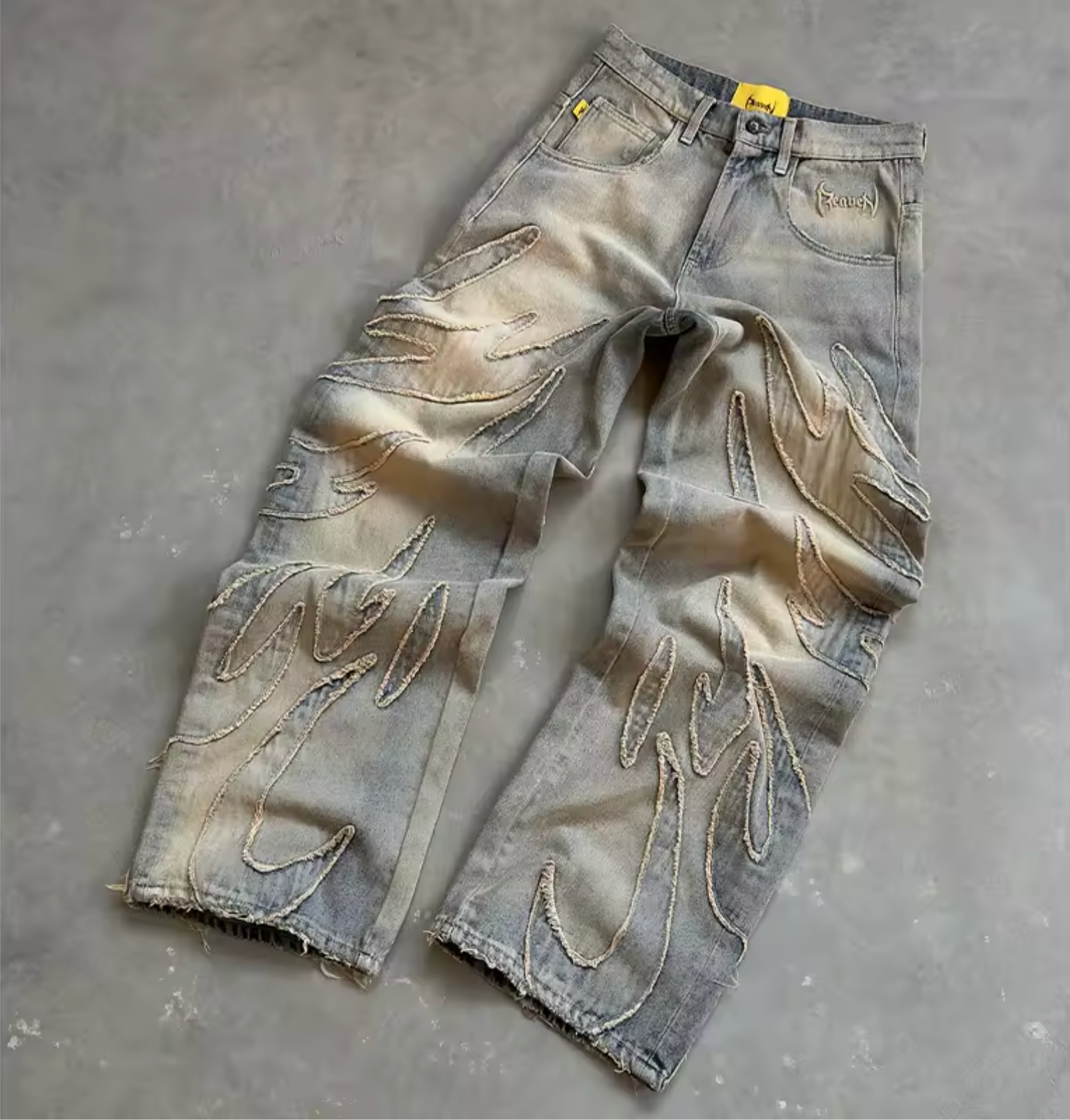 Magnor Hell⢠- Jeans con bordado de llamas